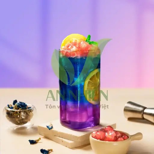 Set Coctail đậu biếc Curacao (tự pha tại nhà)