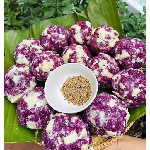 Xôi sắn cẩm tím