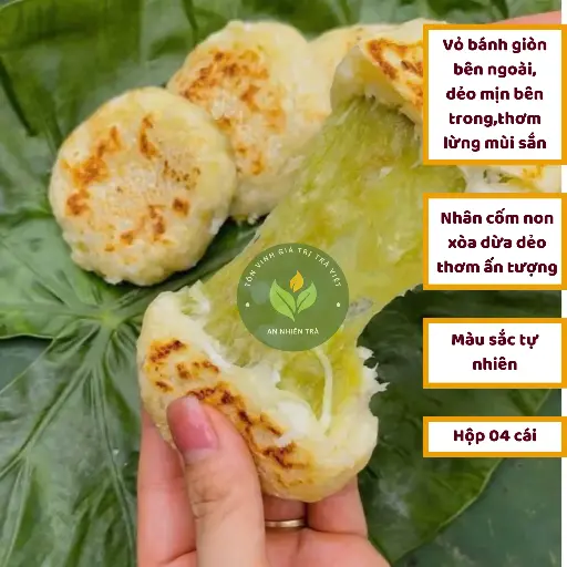 Bánh sắn nhân cốm non xào dừa